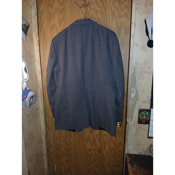 Haggar Imperial 2 Piece Suit Mens 42L 34X34 Two Button Gray USA Made Wool Blend - Picture 2 of 16